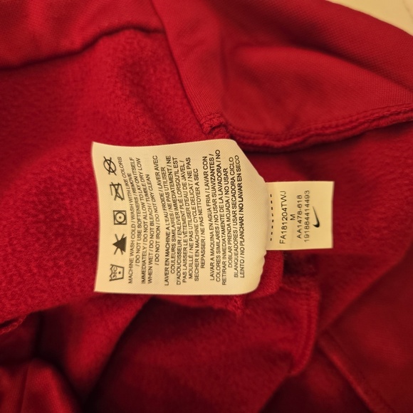 Nike Dri Fit Womens Running Workout Red Hoodie with Orange Swoosh Size Medium - Picture 9 of 10